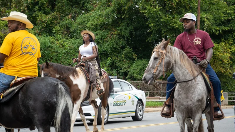 Riders on horseback in the Homecoming parade